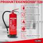 Preview: Protex – Schaum-Feuerlöscher SD6 E – 6 Liter – fluorfrei – für die Brandklassen A und B – Zertifiziert nach DIN EN 3 – 11 kg – mit praktischer Halterung – mit Prüfplakette – Made in EU