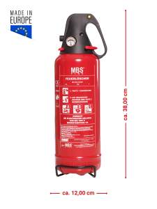 MBS-FIRE (MBK) 2kg ABC Pulver Dauerdruck Feuerlöscher EN 3 13A= 4LE