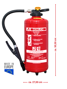 Heimlich 9l AB Schaum Auflade Feuerlöscher Fluorfrei 43A 183B inkl. Halterung u. Plakette