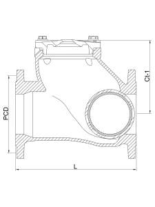 Profec Kugelrückflussverhinderer, mit Anlüftung Sphäroguss (GGG40) Epoxybeschichtung DN80 DIN Flansch 10bar DN80 Blau PN10/16