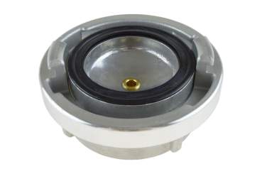 Preview: Feuer-Vogel Storz Blindkupplung mit Entwässerungshahn Aluminium geschmiedet