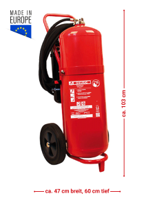 Preview: Heimlich S 50 K 50L Schaum fahrbahre Auflade-Feuerlöscher fluorfrei inkl. Plakette