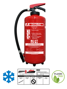 Heimlich S 9 HeF-4 fluorfrei Frostsicherer 9 L Aufladefeuerlöscher inkl. Haterung u. Plakette