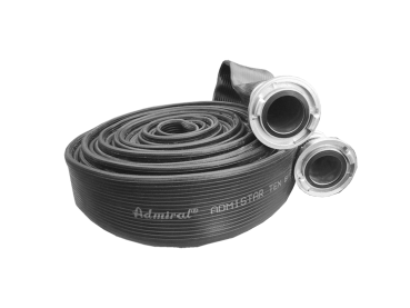 Klotz Feuerwehrschlauch 603b – Admi Star TEX BLACK Schwerer Gummischlauch mit Storz 75-B Kupplung 20m