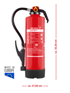 Preview: Jockel 6L Gel Feuerlöscher Lithiumbrand fluorfrei inkl. Halterung u. Plakette