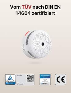 X-Sense Rauchmelder 10 Jahre Batterie, Mini Feuermelder, Brandmelder, Photoelektrischer Rauchwarnmelder mit Stummschaltungstaste, XS01, 1er Set