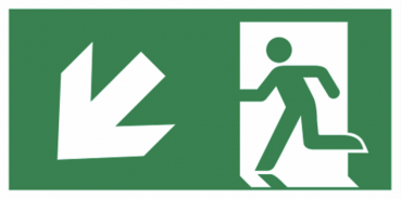 ANDRIS Notausgang-Schild – Nachleuchtend, Selbstklebend, Pfeil Links, 297x148 Mm (DIN BGV A8)