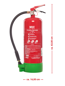 Preview: 6 Liter Ökologischer Schaum-Feuerlöscher für Fettbrände u. Gastronomie