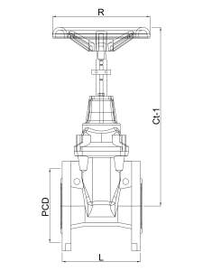 Preview: Profec Keilflachschieber Gußeisen DN100 DIN Flansch 16bar Blau PN10/16 Typ 302 Epoxybeschichtung