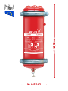 Preview: Jockel 9L Auslösetemp. 79 °C Schaum Automatik-Feuerlöscher fluorfrei inkl. Plakette