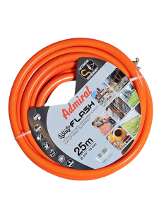 Preview: Klotz Admiral Wasserschlauch 25 m knickfest 3/4 Zoll mit 2 GK Kupplungen und Schellen Orange