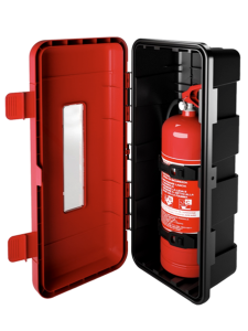 Preview: Daken Feuerlöscher Box Schutzkasten für 6Kg rot-schwarz