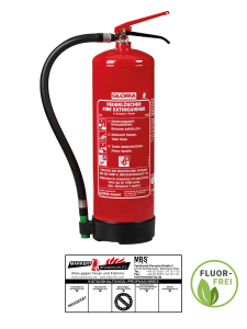 Gloria SD 6 E 6L Schaum Feuerlöscher fluorfrei inkl. Halterung u. Plakette