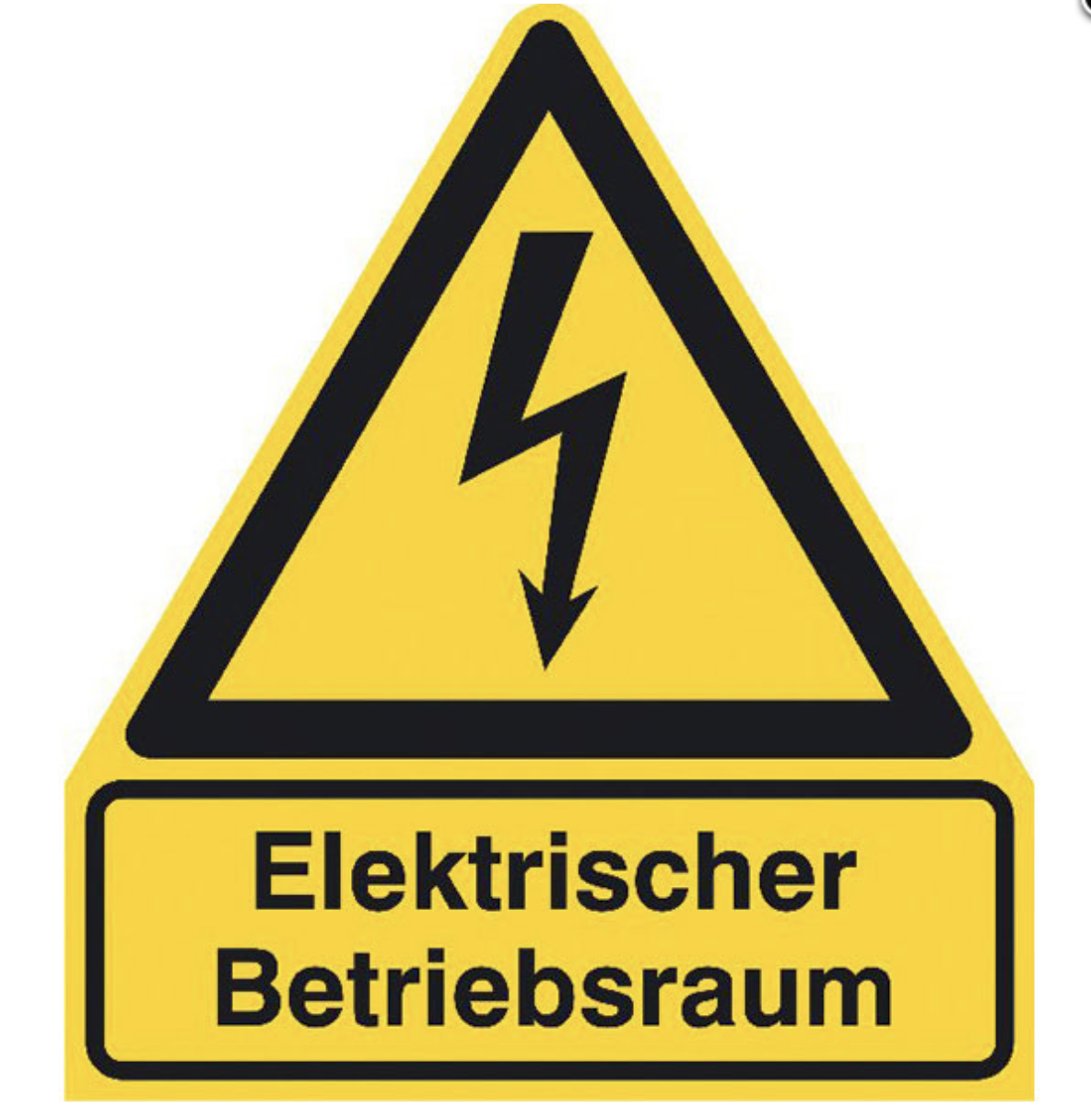 Aufkleber "elektrischer Betriebsraum" Schild ISO7010 ASR gelb 210x245mm 