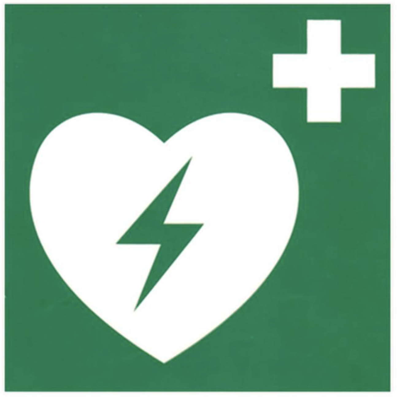 Aufkleber Schild Defibrillator Defi selbstklebende Folie ISO7010 ASR A1 ...