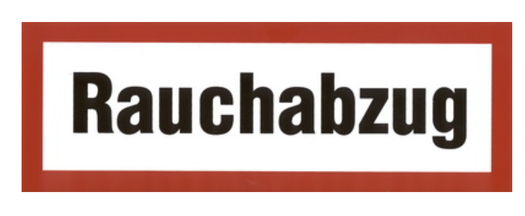 MBS-FIRE® Aufkleber Rauchklappe – Selbstklebendes Textschild DIN 14406, 150x52 Mm, Rot/schwarz, Brandschutz