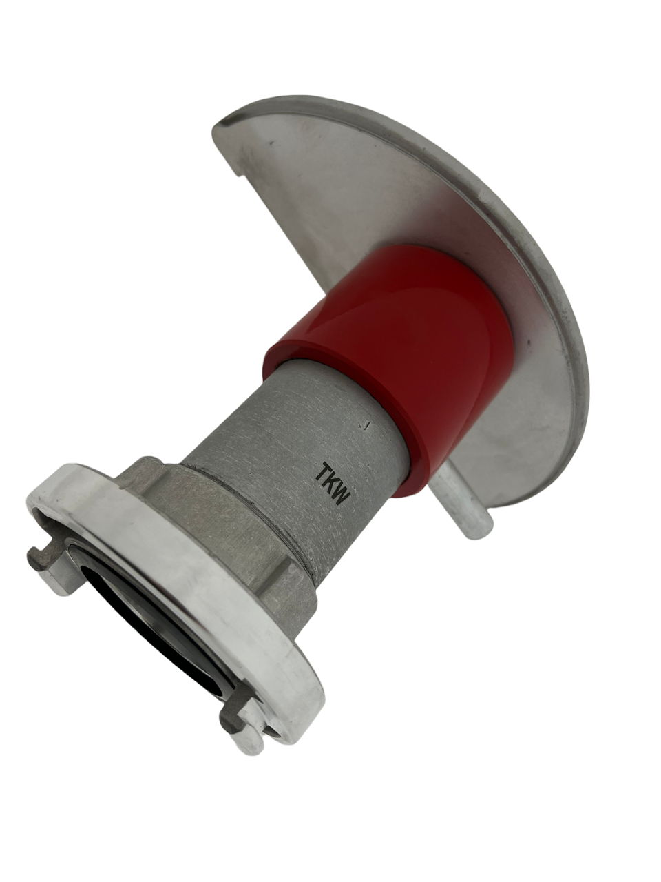 Geakv Hydroschild Storz C Feuerwehr Wasserwanddüse, Kupplung, Rot, Leichtmetall, Bodenstehend, Exit, Warnung, Riegel, industriell