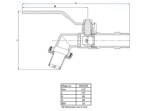 Profec Kugelauslaufhahn Messing Vernickelt 1/2" x 12 mm Außengewinde x Schlauchtülle 10bar Typ 120