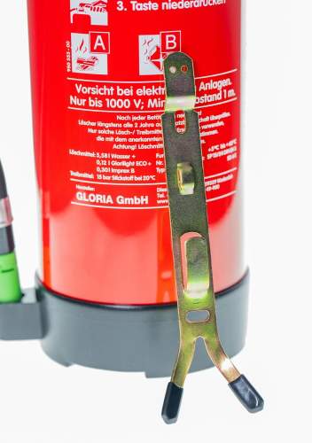 Protex – Schaum-Feuerlöscher SD6 E – 6 Liter – fluorfrei – für die Brandklassen A und B – Zertifiziert nach DIN EN 3 – 11 kg – mit praktischer Halterung – mit Prüfplakette – Made in EU