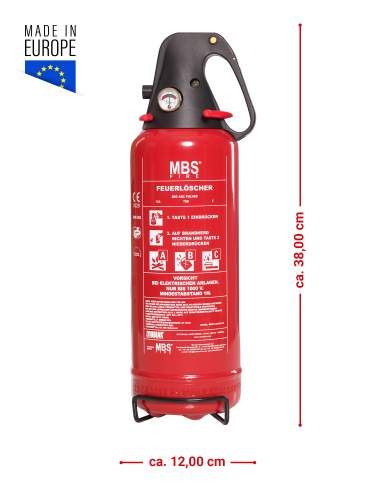 MBS-FIRE (MBK) 2kg ABC Pulver Dauerdruck Feuerlöscher EN 3 13A= 4LE