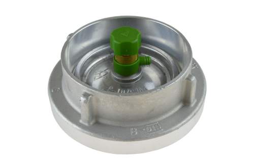 Feuer-Vogel Storz Blindkupplung mit Entwässerungshahn Aluminium geschmiedet