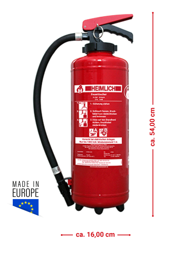 Heimlich S 6 HeF-4 fluorfrei Frostsicherer 6 L Aufladefeuerlöscher inkl. Haterung u. Plakette