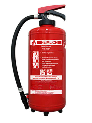 Heimlich S 9 HeF-4 fluorfrei frostsicher 9L Aufladefeuerlöscher inkl. Haterung u. Plakette