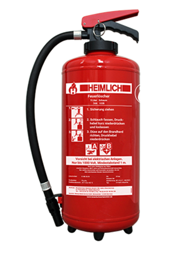 Heimlich S 9 HeF-4 fluorfrei Frostsicherer 9 L Aufladefeuerlöscher inkl. Haterung u. Plakette