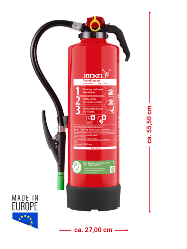 Jockel S6JX 34 GREEN 2.0 fluorfreier Auflade Schaum Feuerlöscher inkl. Halterung und Plakette