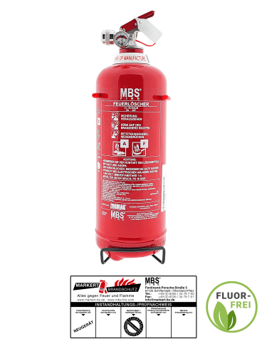 MBS-FIRE (MBK) 2l AF Fettbrand Feuerlöscher fluorfrei inkl. Halterung u. Plakette