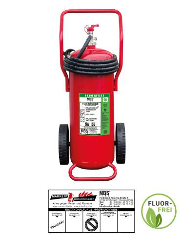 MBS FIRE (Pii) fahrbarer Schaumlöscher 50 l Fluorfrei A-IVB FFX150 inkl Prüfplakette