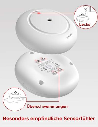 X-Sense Wi-Fi Wassermelder mit Batterie, Wassersensor IP66, WLAN-Wassersensor, Modell SWS51, 1 Stück