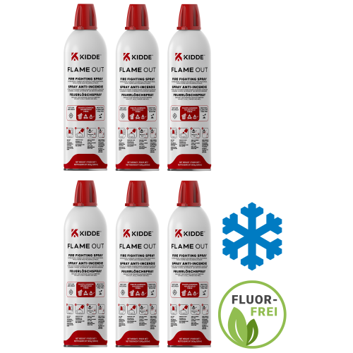 6x Kidde FLAME OUT 500 ml Feuerlöschspray KFS-500 Fluorfrei