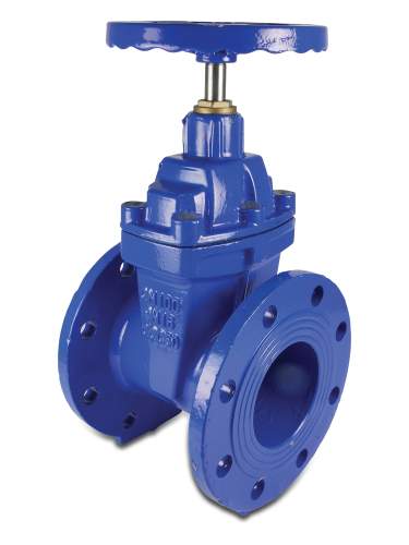 Profec Keilflachschieber Gußeisen DN100 DIN Flansch 16bar Blau PN10/16 Typ 302 Epoxybeschichtung