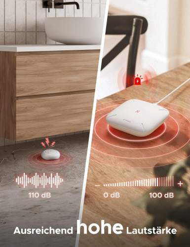 X-Sense Wi-Fi Wassermelder mit Batterie, Wassersensor IP66, WLAN-Wassersensor, Modell SWS51, 1 Stück