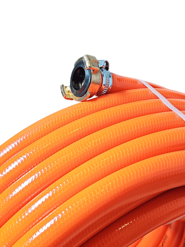 Klotz Admiral Wasserschlauch 50 m knickfest 3/4 Zoll mit 2 GK Kupplungen und Schellen Orange