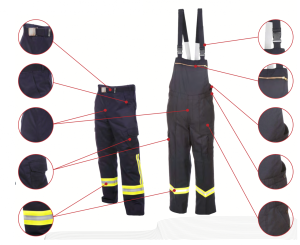 Feuerwehrhose HuPF Teil Feuerwehr-Bundhose Einsatzhose Gürtel