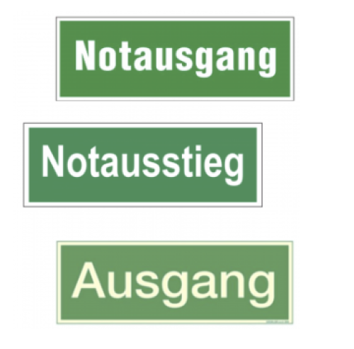 Notausgangsschild 5 stück Premium Aufkleber- 24 cm x 9 cm Notausgangsschild 5 stück Premium Aufkleber- 24 cm x 9 cm