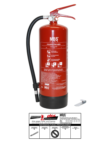 Mobiak 6kg ABC Pulver Feuerlöscher,  34 A, 233 B, C inkl. Haterung u. Plakette