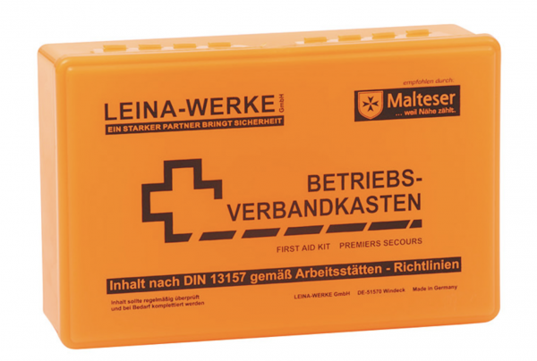 Leina-Werke Verbandskasten ÖNORM Z 1020 Typ II – Robust, Orange, ABS-Kunststoff, 385x138x262 Mm