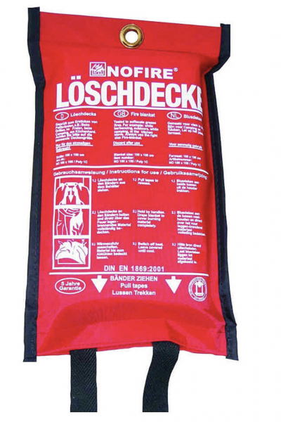 Löschdecke 1,80x1,20m DIN EN 1869 Brandschutzdecke Feuerlöschdecke 180cm XXL