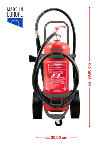 Mobiak 50 L Fluorfreier fahrbarer Schaumlöscher Dauerdruck inkl Halterung u. Plakette