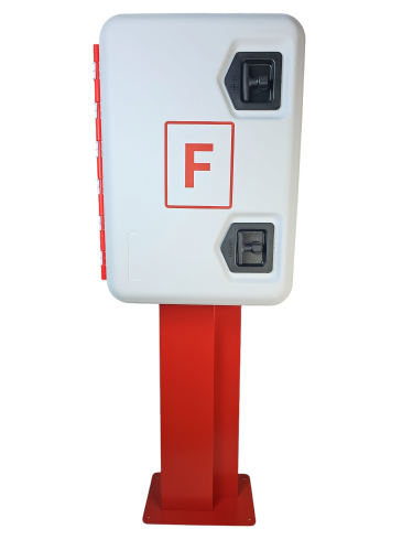 Daken Schlauchkasten PP rot/weiß F 685x500x500 mm inkl. Ständer