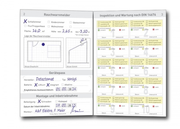 Infra-Pro Rauchmelder Gerätepass Wartungsbuch