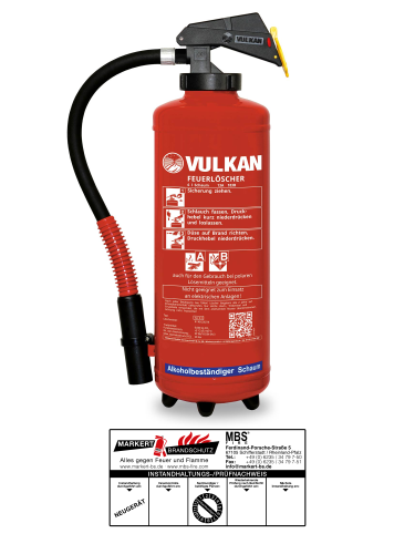 Vulkan Sac 6 H 6l Schaumlöscher Feuerlöscher Lithium-Ionen-Akkus inkl. Plakette