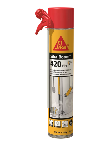 Sika Boom 420 Fire PU-Schaum Brandschutz Feuerwiderstand 240 Minuten EN1366-4 B1 EMICODE EC1plus 750ml Fugenschaum