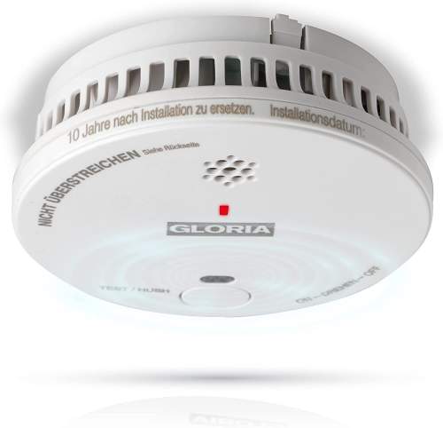 Gloria R-1 Rauchwarnmelder m. wechselbarer 9V-Blockbatterie, Rauchmelder EN14604