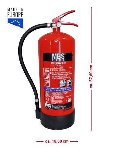 MBS-FIRE (OGNIO) 9l AB Schaum Feuerlöscher DIN EN 3 A/B 27A 233B= 9LE