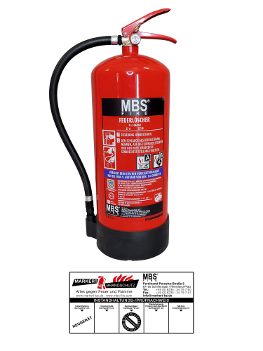 MBS-FIRE (OGNIO) 9l AB Schaum Feuerlöscher DIN EN 3 A/B 27A 233B= 9LE